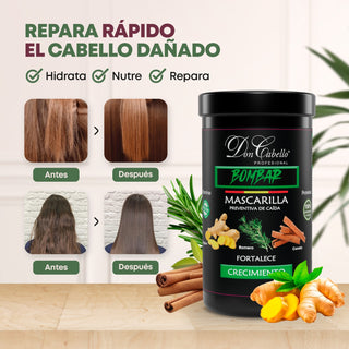 Don Cabello Bombar Mascarilla Preventiva de Caida con Romero, Canela Y Jengibre 1kg - Doncabellopro