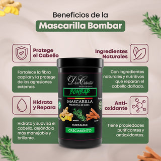 Don Cabello Bombar Mascarilla Preventiva de Caida con Romero, Canela Y Jengibre 1kg - Doncabellopro