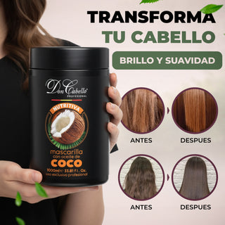 Don Cabello Mascarilla Capilar Nutritiva con Aceite de Coco – Hidratación Intensa – 1000 ml
