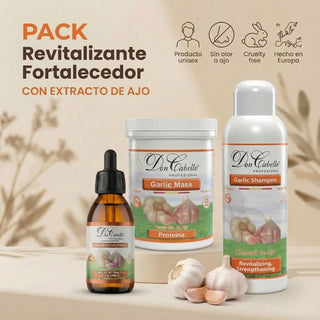 Pack Fortalecedor Intensivo Ajo – Cabello Débil (Champú + Mascarilla + Loción) Don Cabello