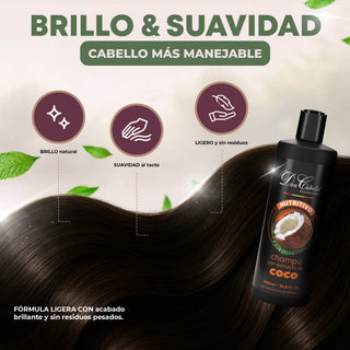 Don Cabello Champú Nutritivo Coco & Aloe Vera – Hidratación Suave y Brillo Natural – 1000 ml