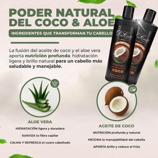 Don Cabello Champú Nutritivo Coco & Aloe Vera – Hidratación Suave y Brillo Natural – 1000 ml
