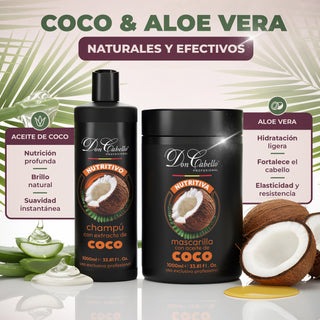 Don Cabello Pack Capilar Coco Nutritivo – Hidratación y Suavidad – 2x1000 ml