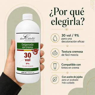 Don Cabello Oxigenada en Crema 30 vol 9%  1000 Ml