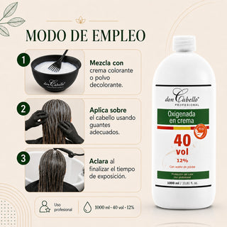 Don Cabello Oxigenada en Crema 40 vol 12%  1000 Ml