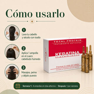Don Cabello Tratamiento Anticaída con Keratina – Ampollas capilares  – 12 Ampollas x 10 ml
