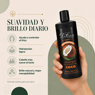 Don Cabello Nourishing Shampoo Coconut &amp; Aloe Vera – Gentle Hydration and Natural Shine – 1000 ml