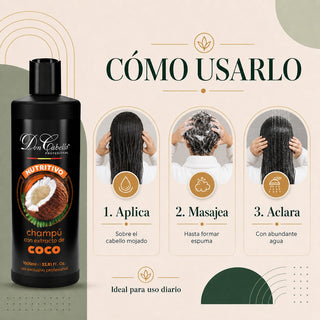 Don Cabello Nourishing Shampoo Coconut &amp; Aloe Vera – Gentle Hydration and Natural Shine – 1000 ml