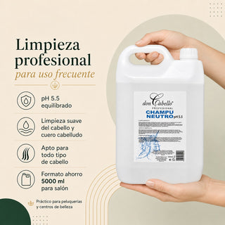 Champú Neutro pH 5.5 Don Cabello Profesional 5000 ml | Ideal para Salones