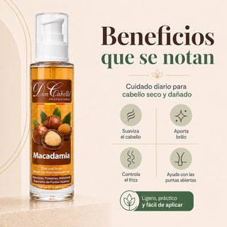 Don Cabello Aceite De Macadamia – Serum Reparador De Cabello 100 Ml