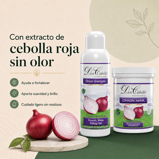 Pack Anticaída Esencial Cebolla Roja – Cabello Débil (Champú + Mascarilla) Don Cabello