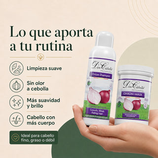Pack Anticaída Esencial Cebolla Roja – Cabello Débil (Champú + Mascarilla) Don Cabello