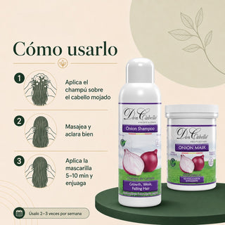 Pack Anticaída Esencial Cebolla Roja – Cabello Débil (Champú + Mascarilla) Don Cabello