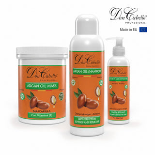 Pack Hidratación Intensa Argán – Cabello Muy Seco (Champú + Mascarilla + Tratamiento) Don Cabello