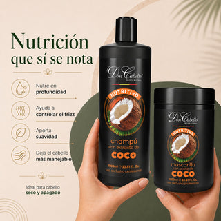Pack Hidratación Coco – Cabello Seco (Champú + Mascarilla) Don Cabello