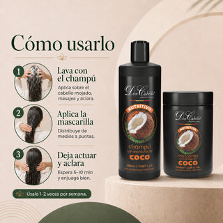 Pack Hidratación Coco – Cabello Seco (Champú + Mascarilla) Don Cabello