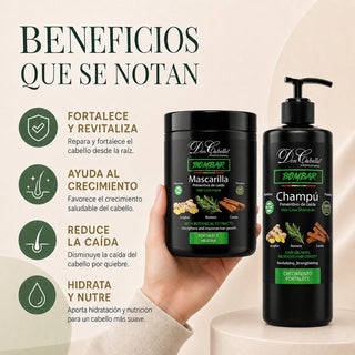 Pack Bombar Anticaída Romero & Jengibre – Cabello Débil (Champú + Mascarilla) Don Cabello