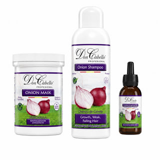 Pack Anticaída Intensivo Cebolla Roja – Caída Fuerte (Champú + Mascarilla + Loción) Don Cabello