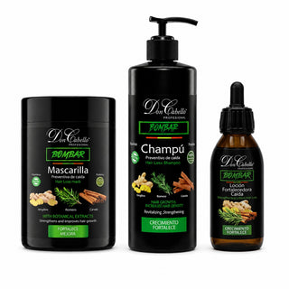 Pack Bombar Anticaída Intensivo Romero & Jengibre – Cabello Débil (Champú 1L + Mascarilla 1 kg + Loción 125 ml) Don Cabello