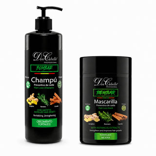 Pack Bombar Anticaída Romero & Jengibre – Cabello Débil (Champú + Mascarilla) Don Cabello