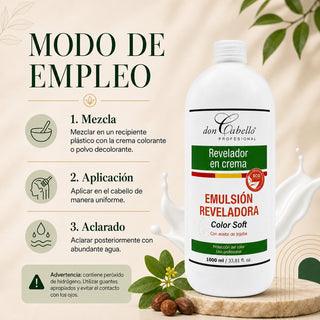 Don Cabello Emulsión reveladora – Crema reveladora 1000 Ml