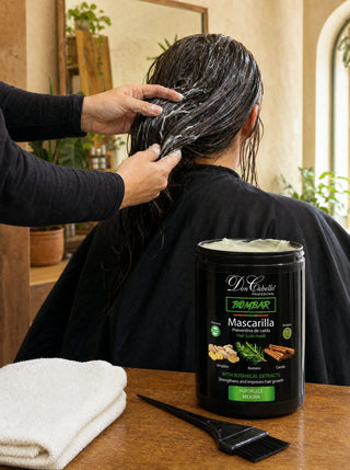 Mascarilla capilar anticaída Bombar Don Cabello aplicada en un salón de peluquería