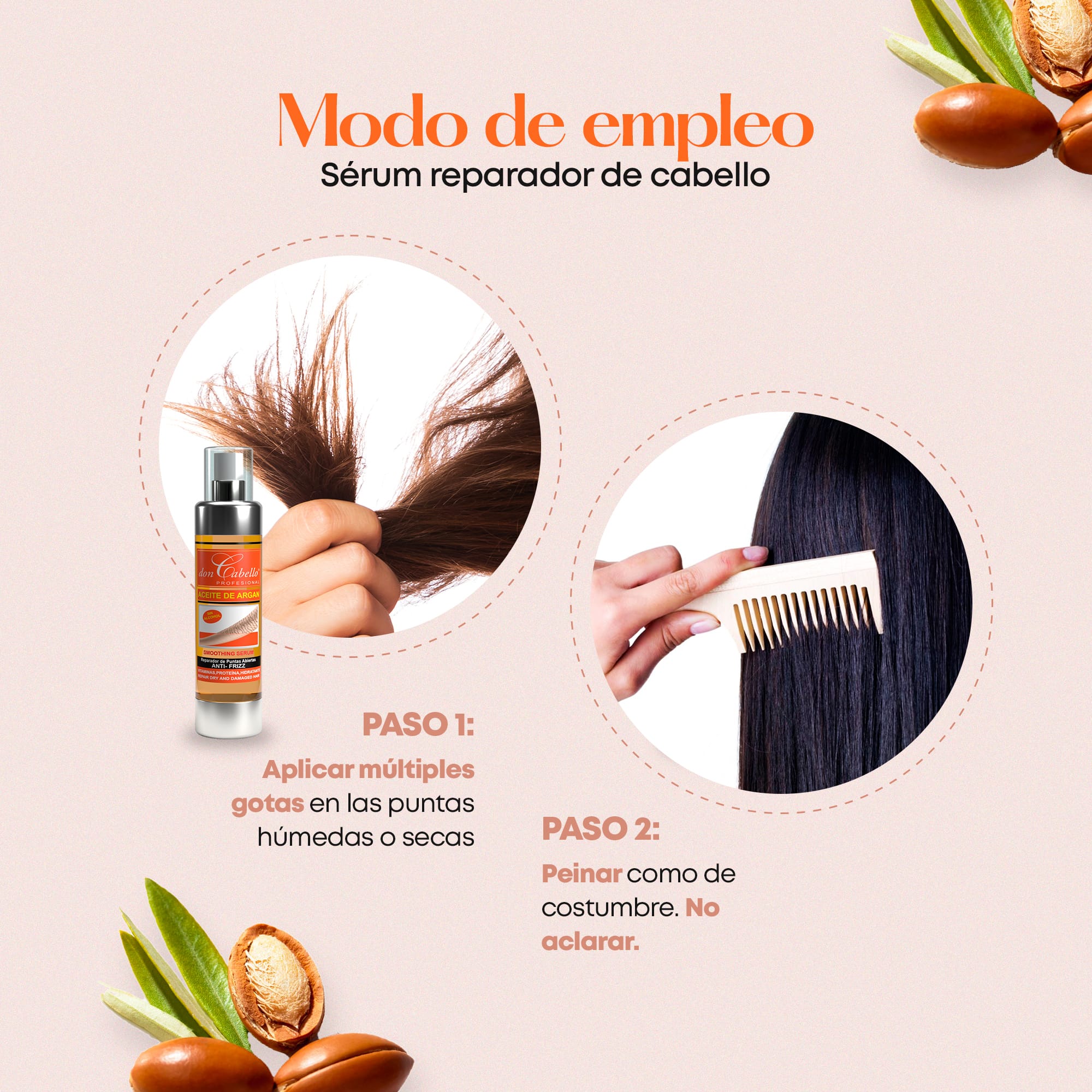 Don Cabello Aceite de Argán – Serum reparador de cabello 100 ml